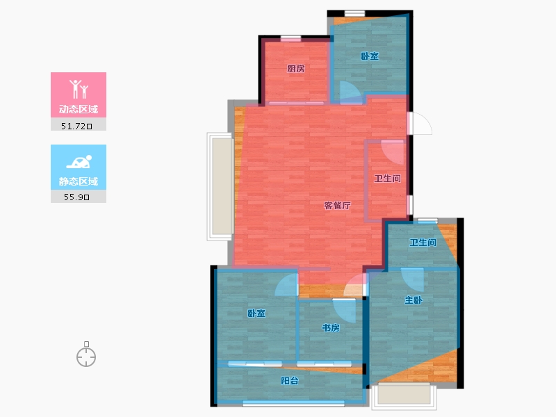 浙江省-杭州市-阅仕府(人才共有产权)-105.54-户型库-动静分区