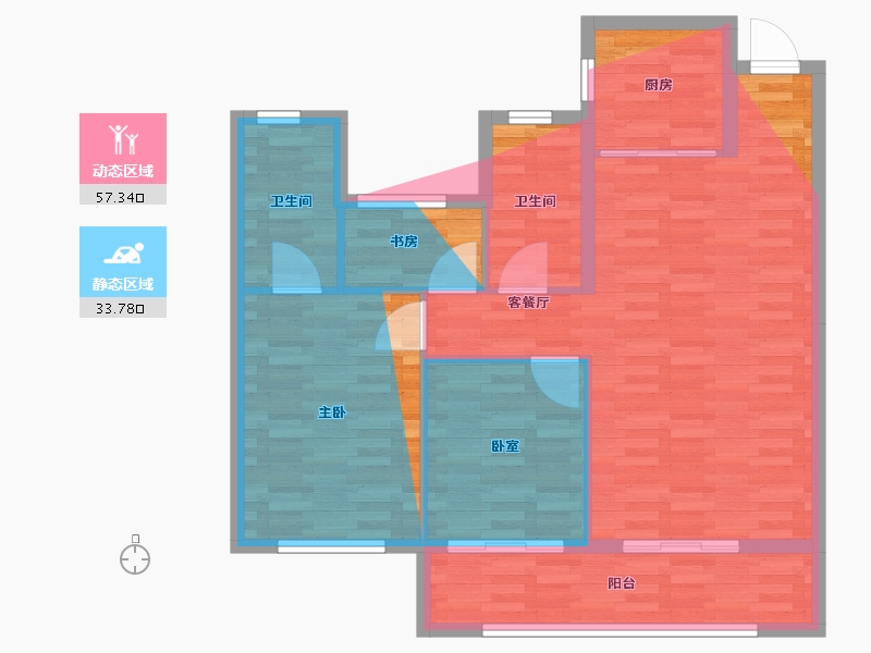 甘肃省-天水市-明昊锦苑-87.76-户型库-动静分区