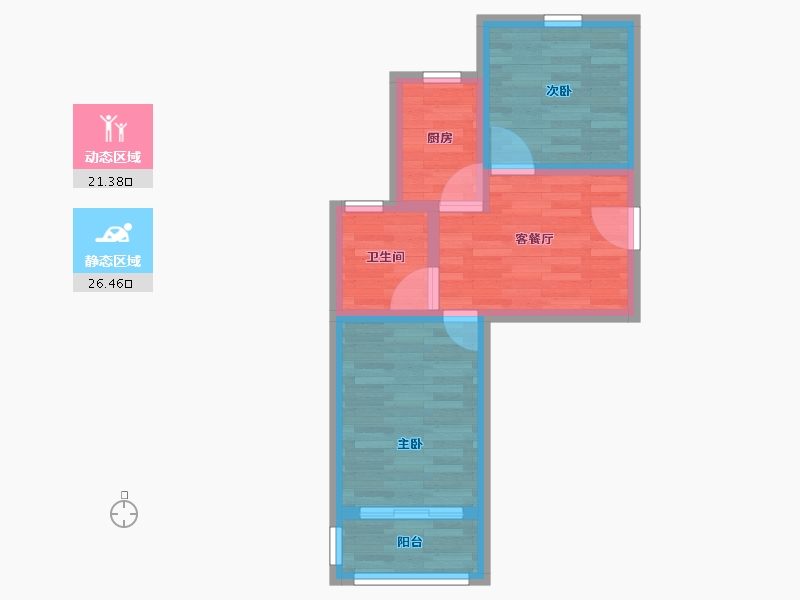 浙江省-杭州市-桃源新区-51.00-户型库-动静分区