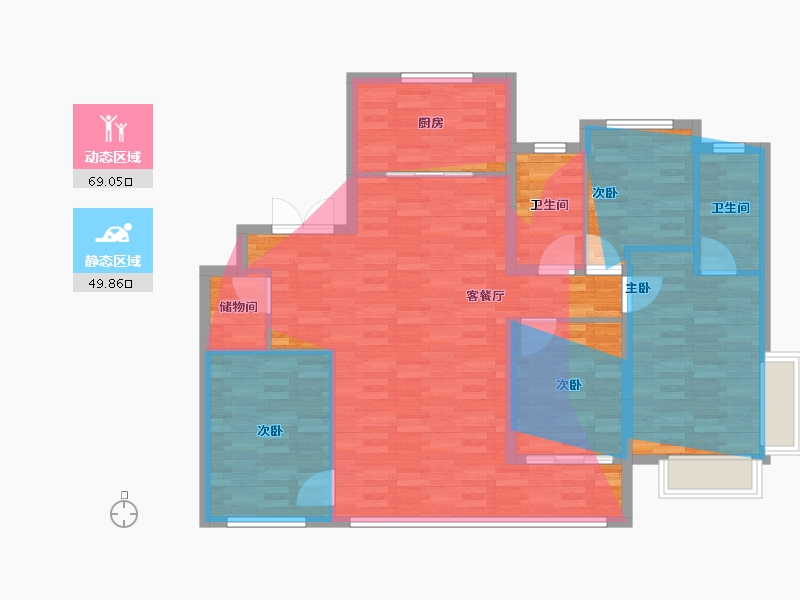 浙江省-宁波市-绿城·馥香园-112.13-户型库-动静分区