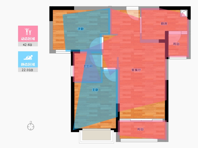 重庆-重庆市-财信北岸江山-东区-66.89-户型库-动静分区