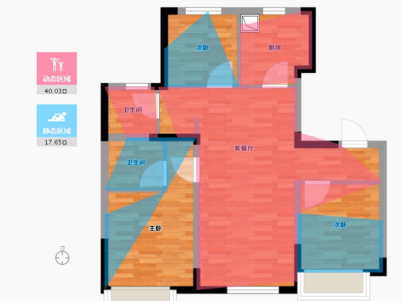 吉林省-长春市-林语雅居-66.80-户型库-动静分区