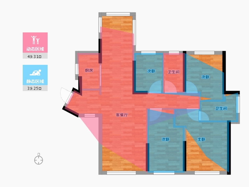 广东省-珠海市-泰盈玖悦湾二期-87.07-户型库-动静分区