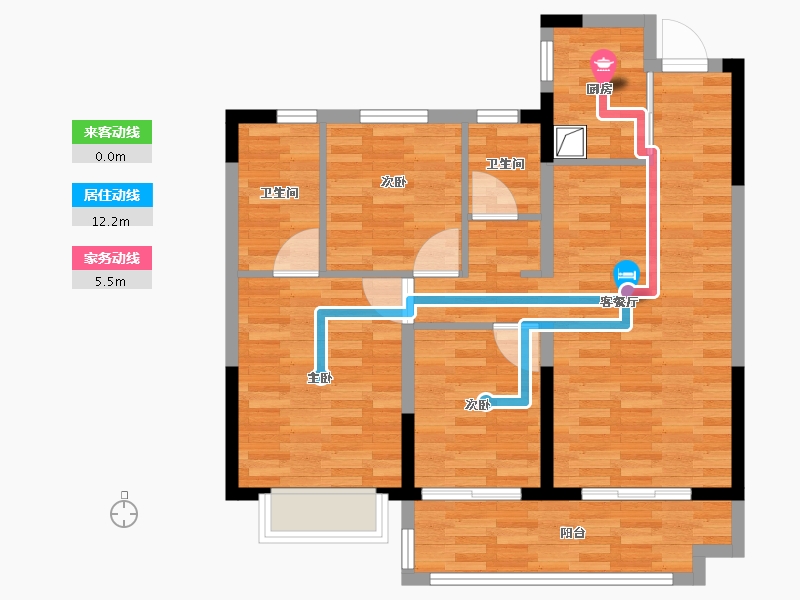 陕西省-榆林市-九建大锦·明珠城-80.12-户型库-动静线