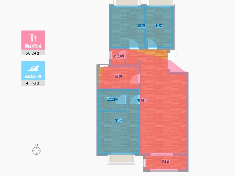 河北省-保定市-和美鑫苑二区-96.97-户型库-动静分区