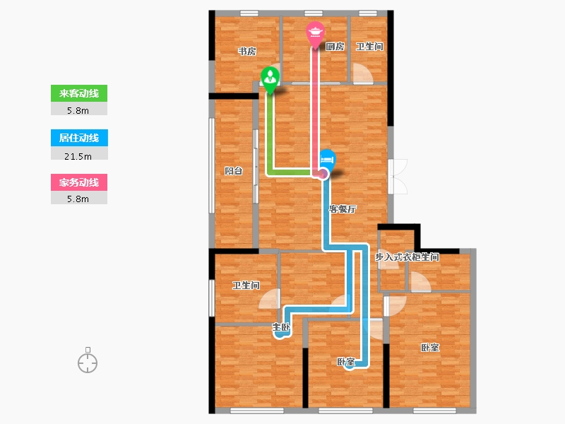 浙江省-杭州市-翡翠锦和府-150.07-户型库-动静线