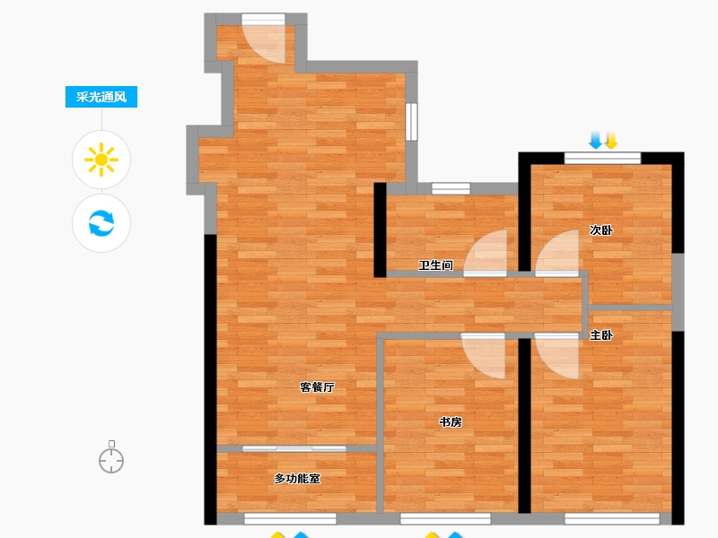 山东省-青岛市-城投青云佳境-71.20-户型库-采光通风