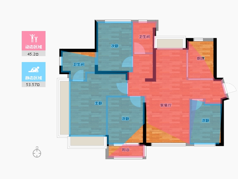 福建省-厦门市-建发鲤悦-96.87-户型库-动静分区