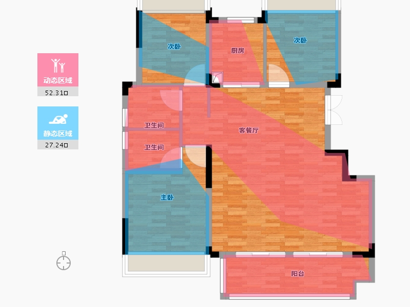 安徽省-宣城市-学府壹号院-98.40-户型库-动静分区