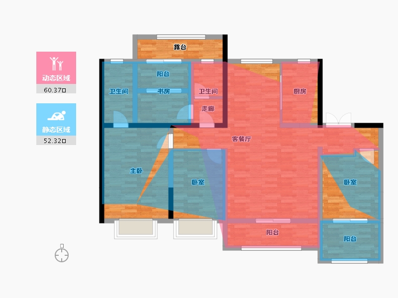 陕西省-西安市-白桦林隐-109.84-户型库-动静分区