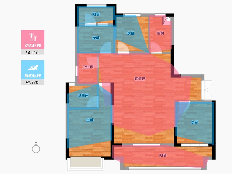 河南省-洛阳市-名湾望山岳-104.21-户型库-动静分区