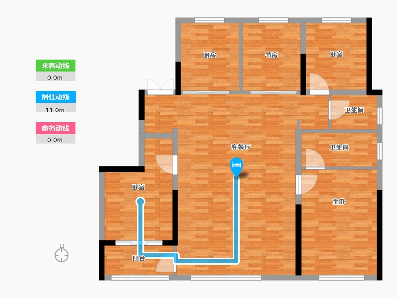 浙江省-宁波市-绿城·馥香园-120.95-户型库-动静线