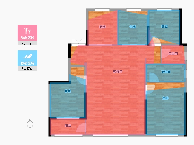 浙江省-宁波市-绿城·馥香园-120.95-户型库-动静分区