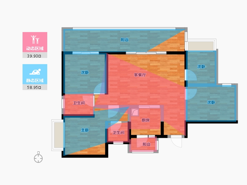 云南省-昆明市-连然镇园丁小区-110.52-户型库-动静分区