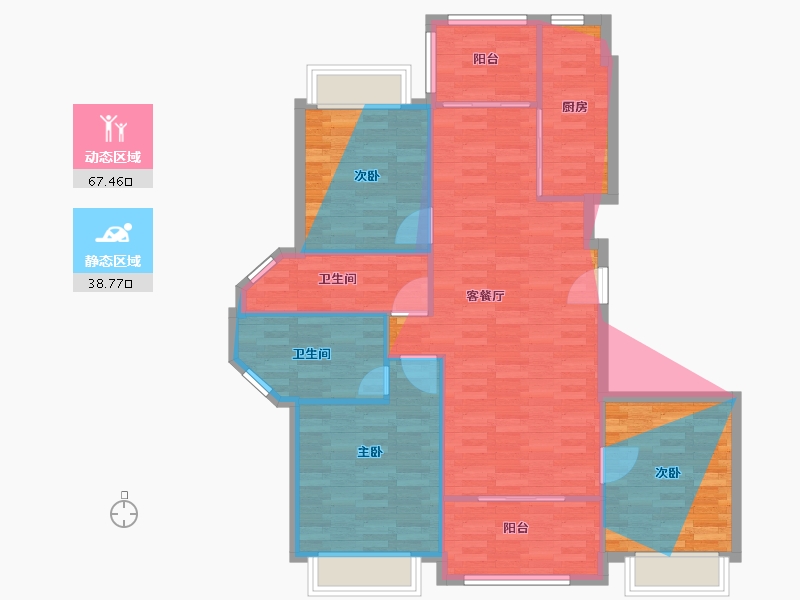 上海-上海市-维罗纳贵都-108.80-户型库-动静分区