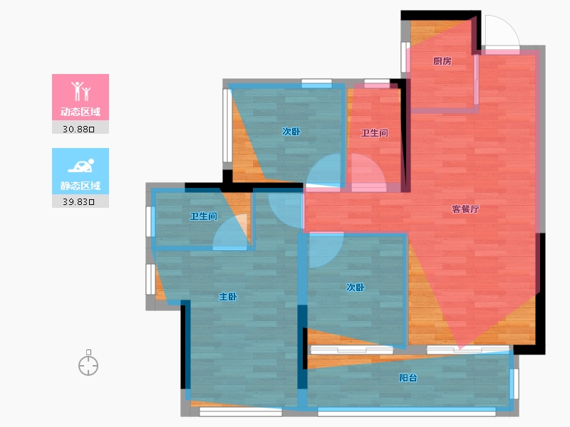 广西壮族自治区-南宁市-轨道云著-72.46-户型库-动静分区