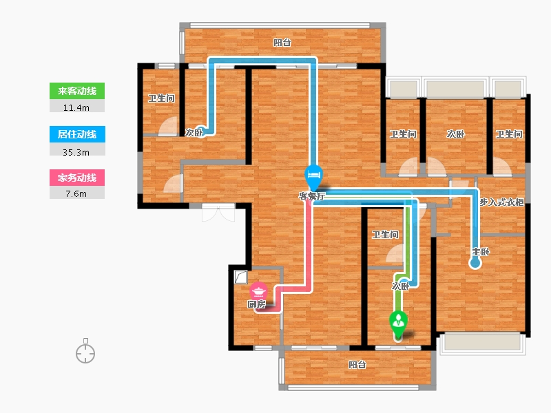 海南省-海口市-豪庭铭苑-209.44-户型库-动静线