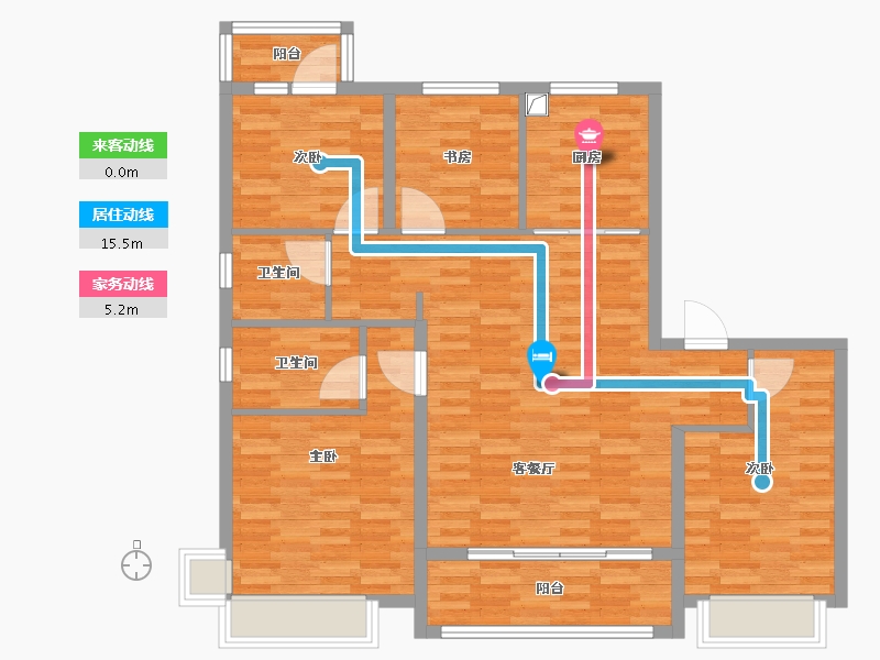 浙江省-宁波市-保利东方瑧悦-106.19-户型库-动静线