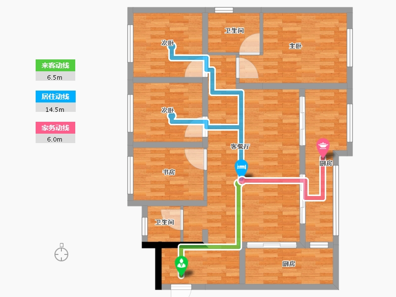 四川省-宜宾市-正黄翡翠云庭-90.00-户型库-动静线