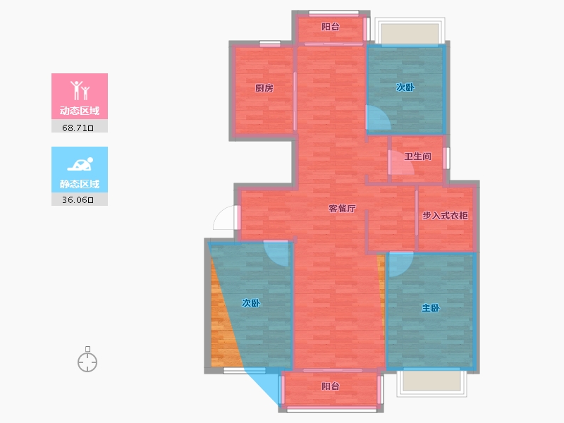 江苏省-常州市-太湖明珠苑-南苑-108.71-户型库-动静分区