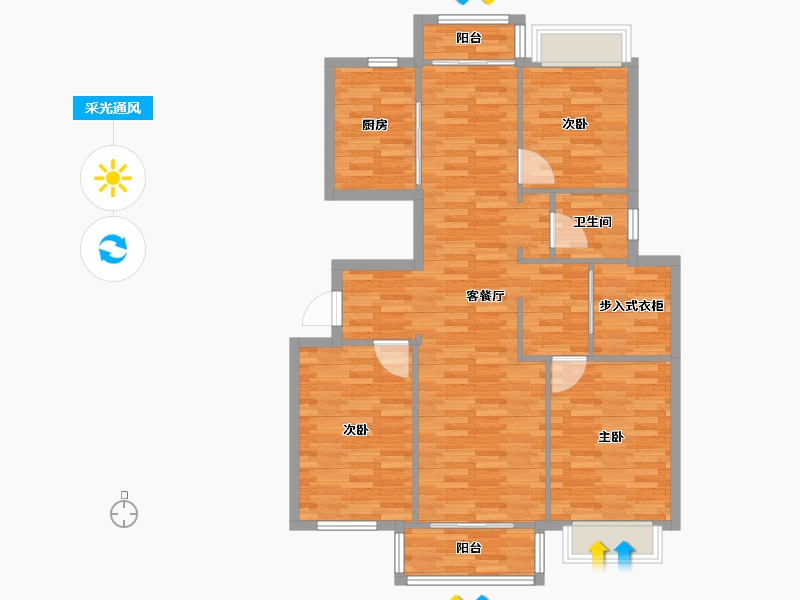 江苏省-常州市-太湖明珠苑-南苑-108.71-户型库-采光通风