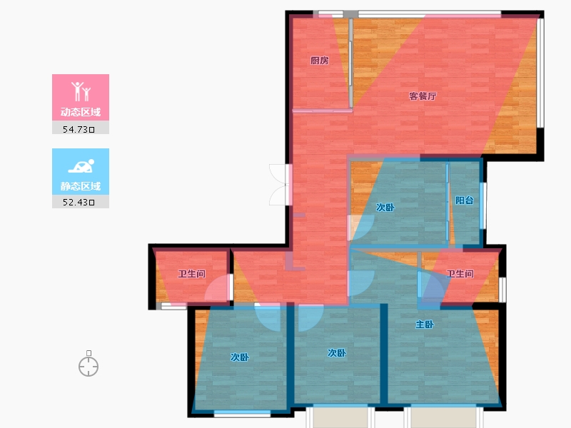 福建省-厦门市-海沧中心TOD璞瑞璞盛-113.87-户型库-动静分区