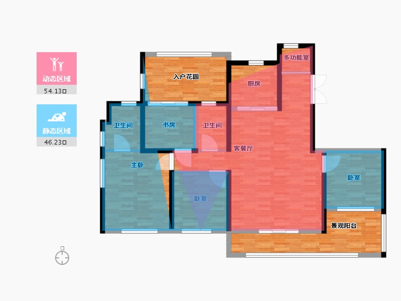 陕西省-西安市-天地源·永安观棠-101.52-户型库-动静分区