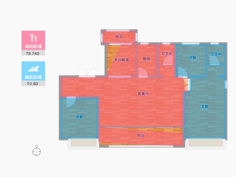 陕西省-渭南市-奉先·南塬春晴-123.06-户型库-动静分区