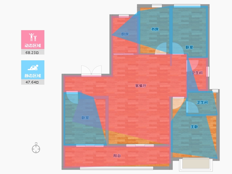 山西省-运城市-西建·天茂长郡-106.30-户型库-动静分区