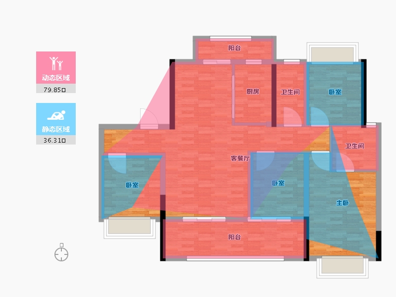 江西省-吉安市-滨江时代-105.91-户型库-动静分区