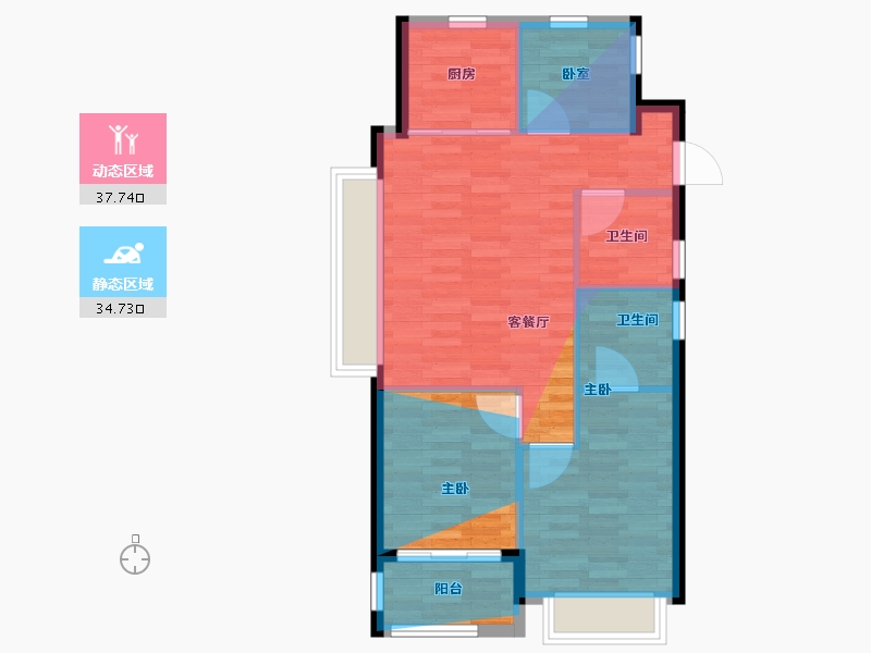 浙江省-杭州市-滨杭滨纷城-67.19-户型库-动静分区