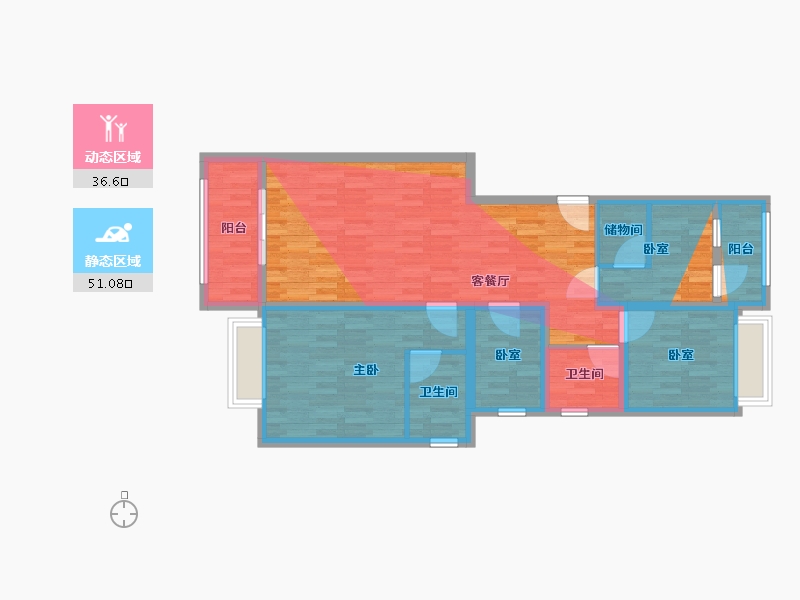 云南省-保山市-凤里学府-91.46-户型库-动静分区