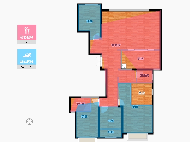 福建省-厦门市-海沧中心TOD璞瑞璞盛-146.15-户型库-动静分区