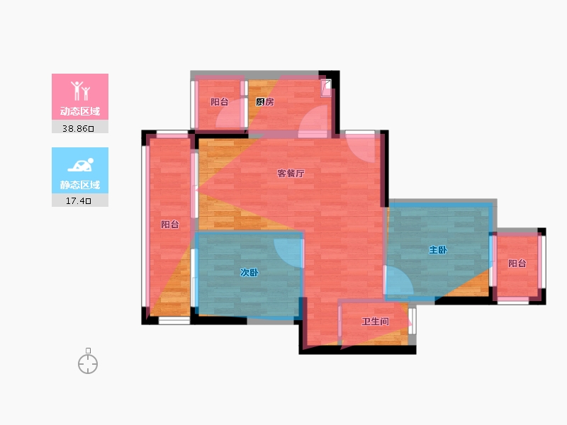 四川省-成都市-龙门春天小区-58.49-户型库-动静分区