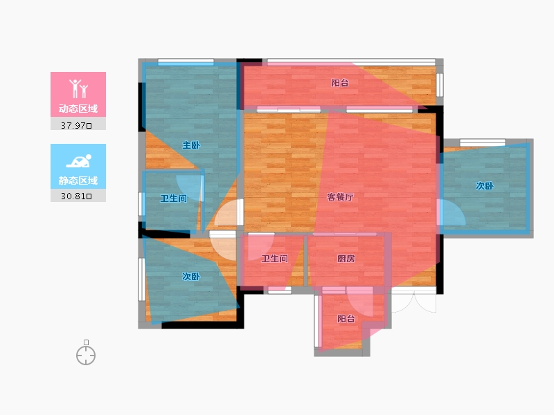 四川省-成都市-滨江翰林府-83.91-户型库-动静分区