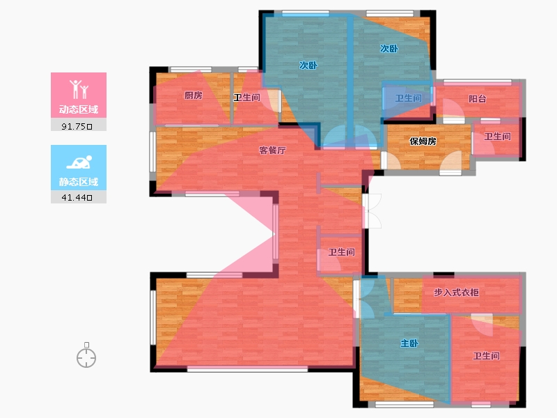 四川省-绵阳市-景茂誉玺-142.96-户型库-动静分区