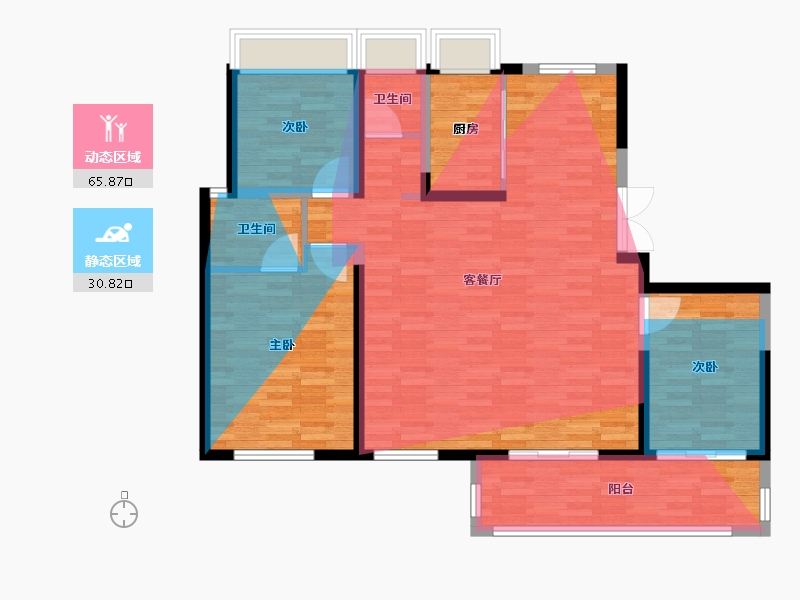 河南省-新乡市-新投富美云墅-109.60-户型库-动静分区