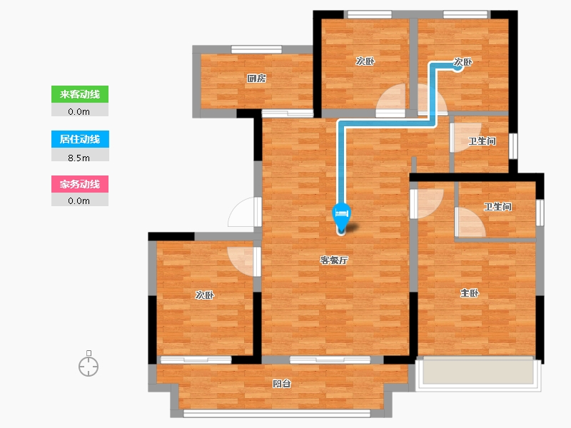 河南省-濮阳市-冶都森林花语二期-98.24-户型库-动静线