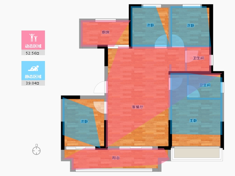 河南省-濮阳市-冶都森林花语二期-98.24-户型库-动静分区