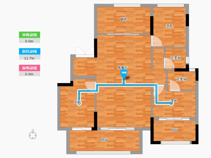 湖北省-荆门市-创鸿·书山美院（北区）-107.64-户型库-动静线