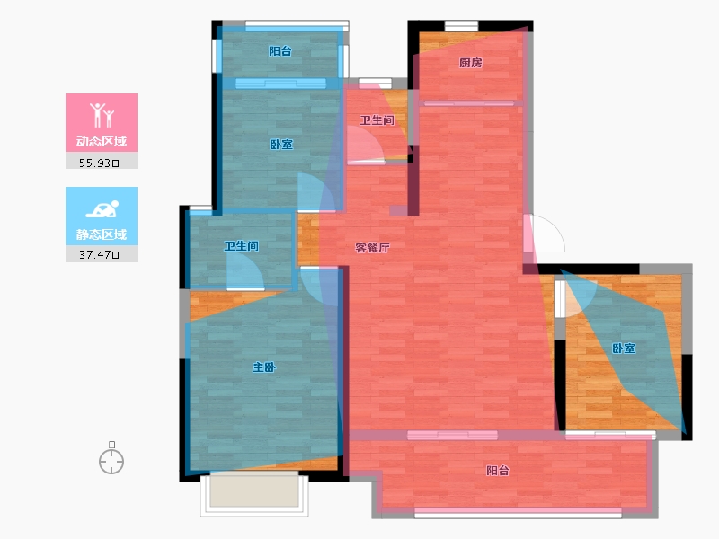 河南省-安阳市-柒号院-102.66-户型库-动静分区