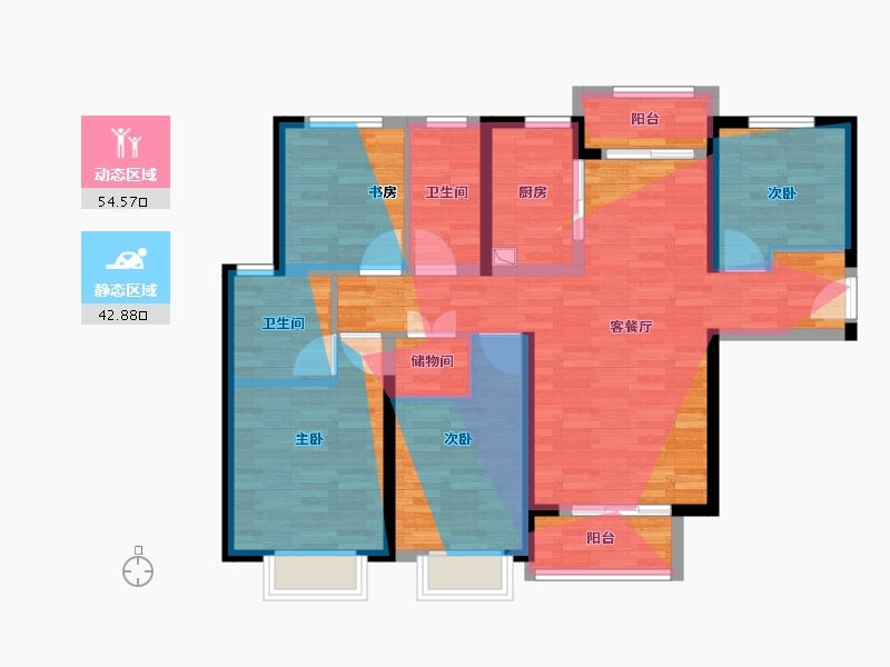 陕西省-西安市-隆泊城-112.00-户型库-动静分区