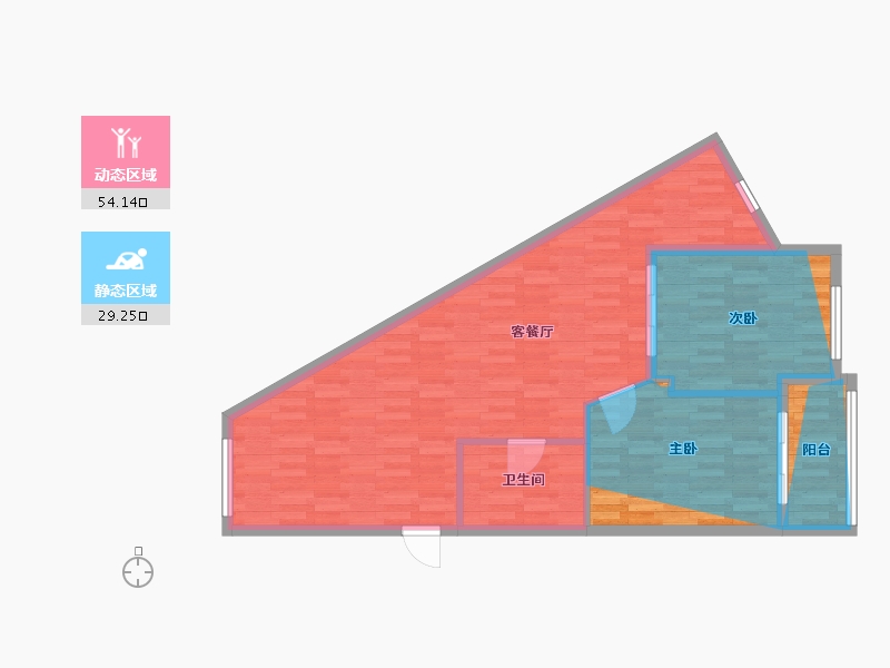 湖北省-武汉市-滨江苑-1期-75.26-户型库-动静分区