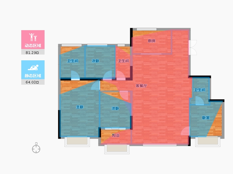 浙江省-杭州市-绿城晓风朗月-147.00-户型库-动静分区