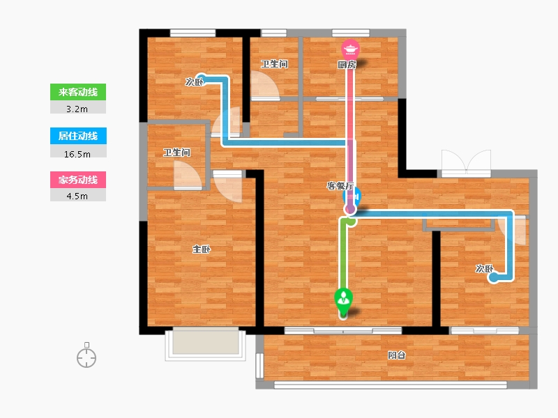 陕西省-榆林市-九建大锦·明珠城-101.97-户型库-动静线