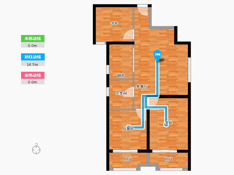 陕西省-西安市-铜雀台-87.08-户型库-动静线