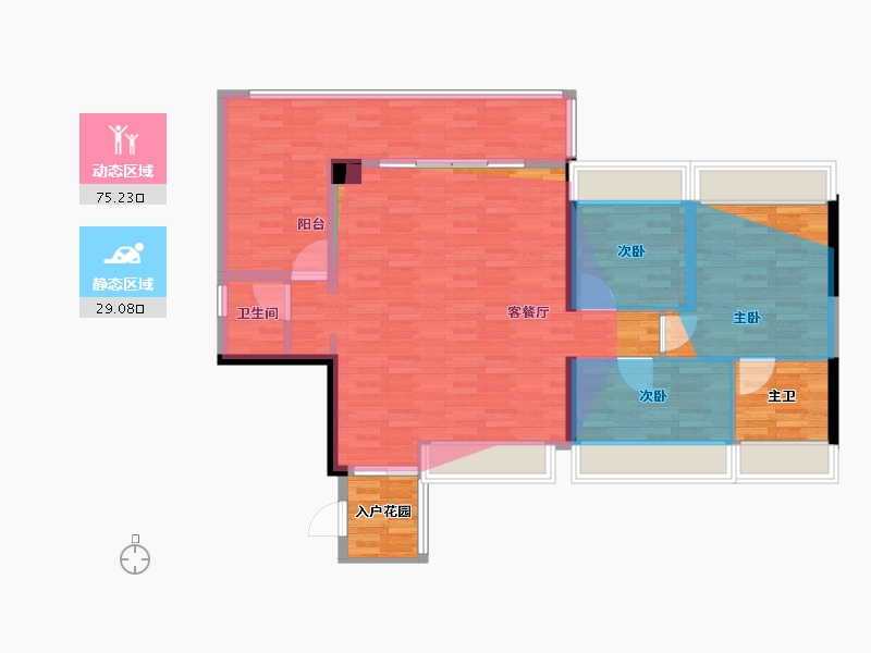 贵州省-贵阳市-保利明玥半山-102.35-户型库-动静分区