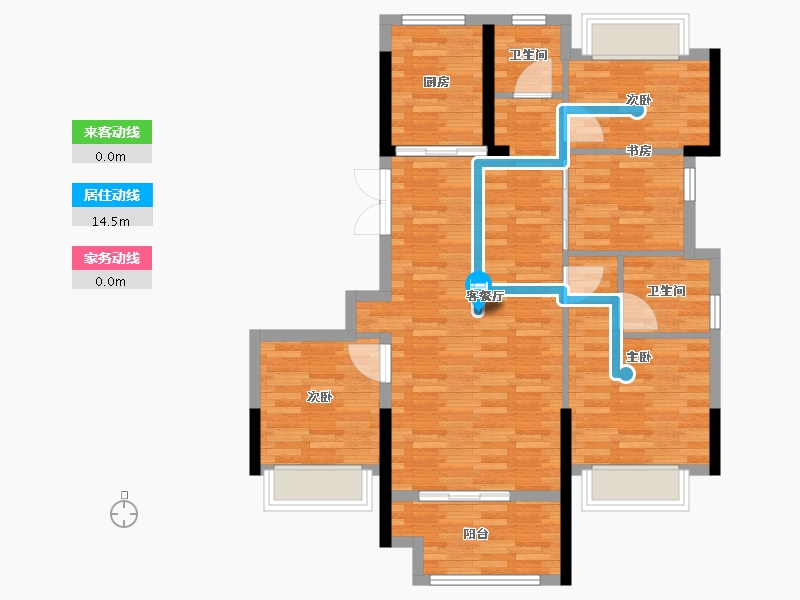 湖北省-黄冈市-久祥·城市之光-89.79-户型库-动静线