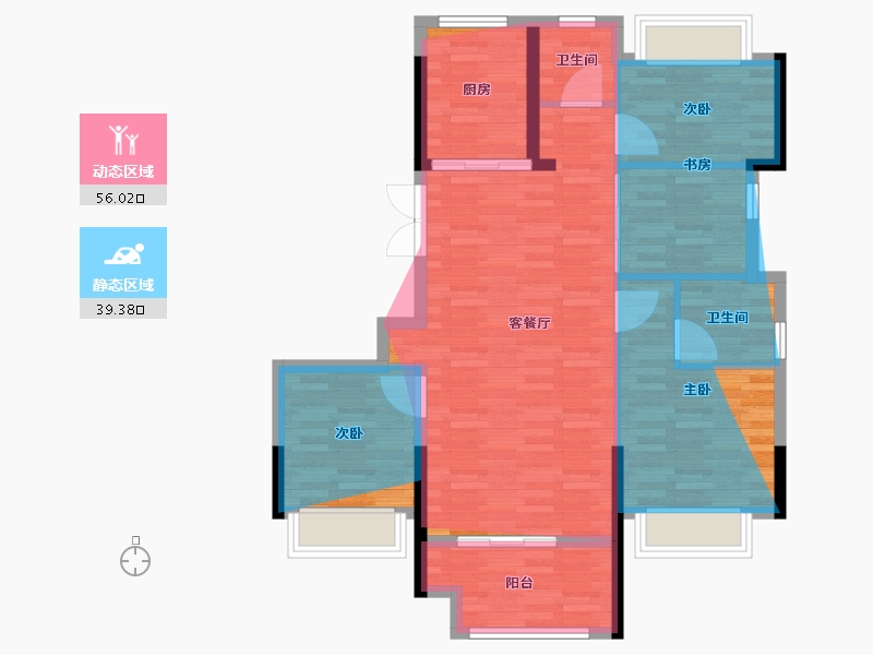 湖北省-黄冈市-久祥·城市之光-89.79-户型库-动静分区