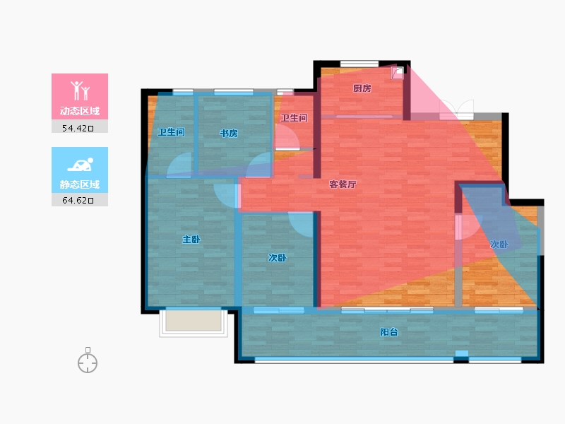 陕西省-西安市-中国铁建·西派天麓-113.97-户型库-动静分区